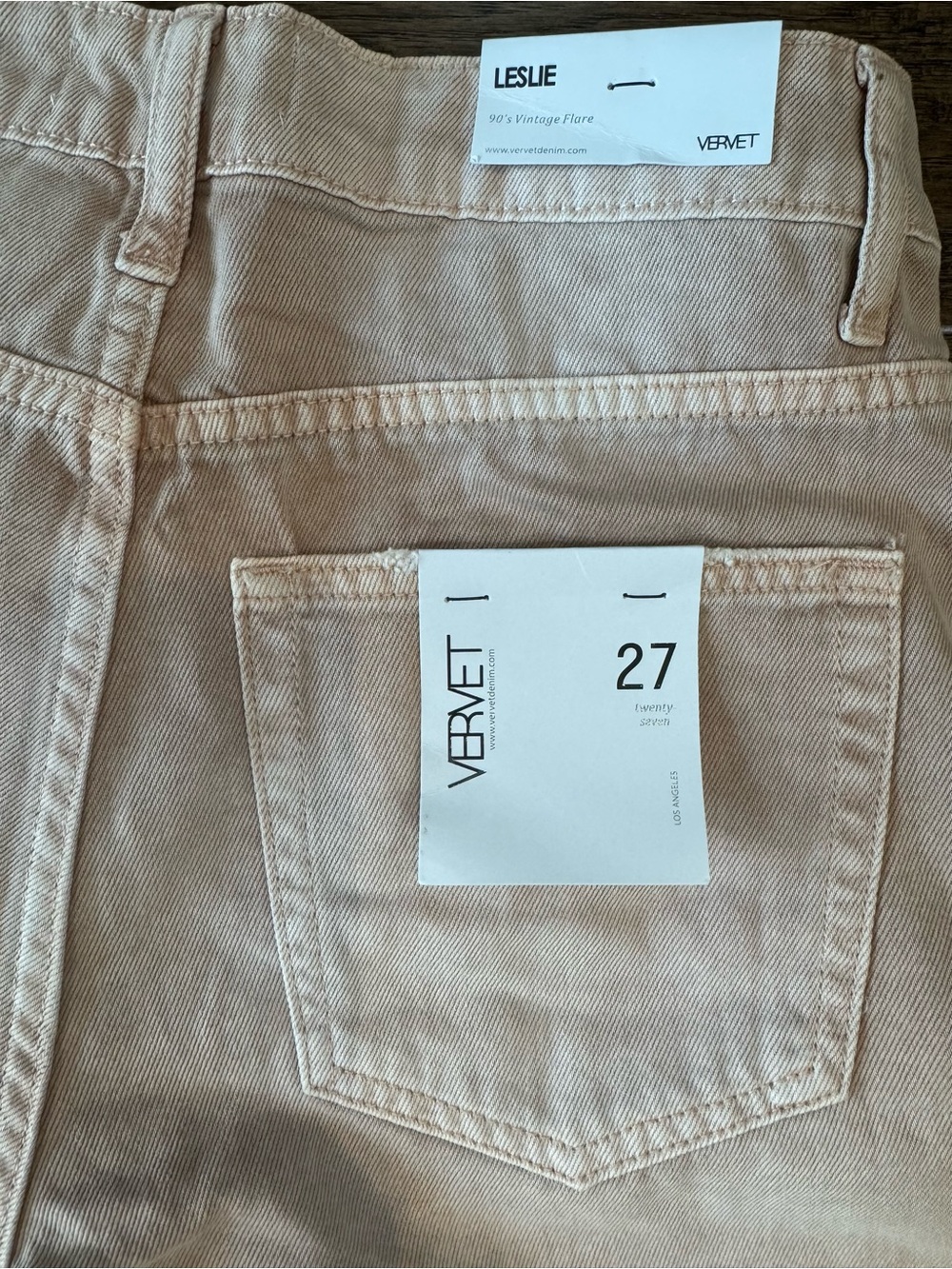 VERVET Light Brown High-Rise Distressed Vintage Flare Jeans - Picture 3 of 6